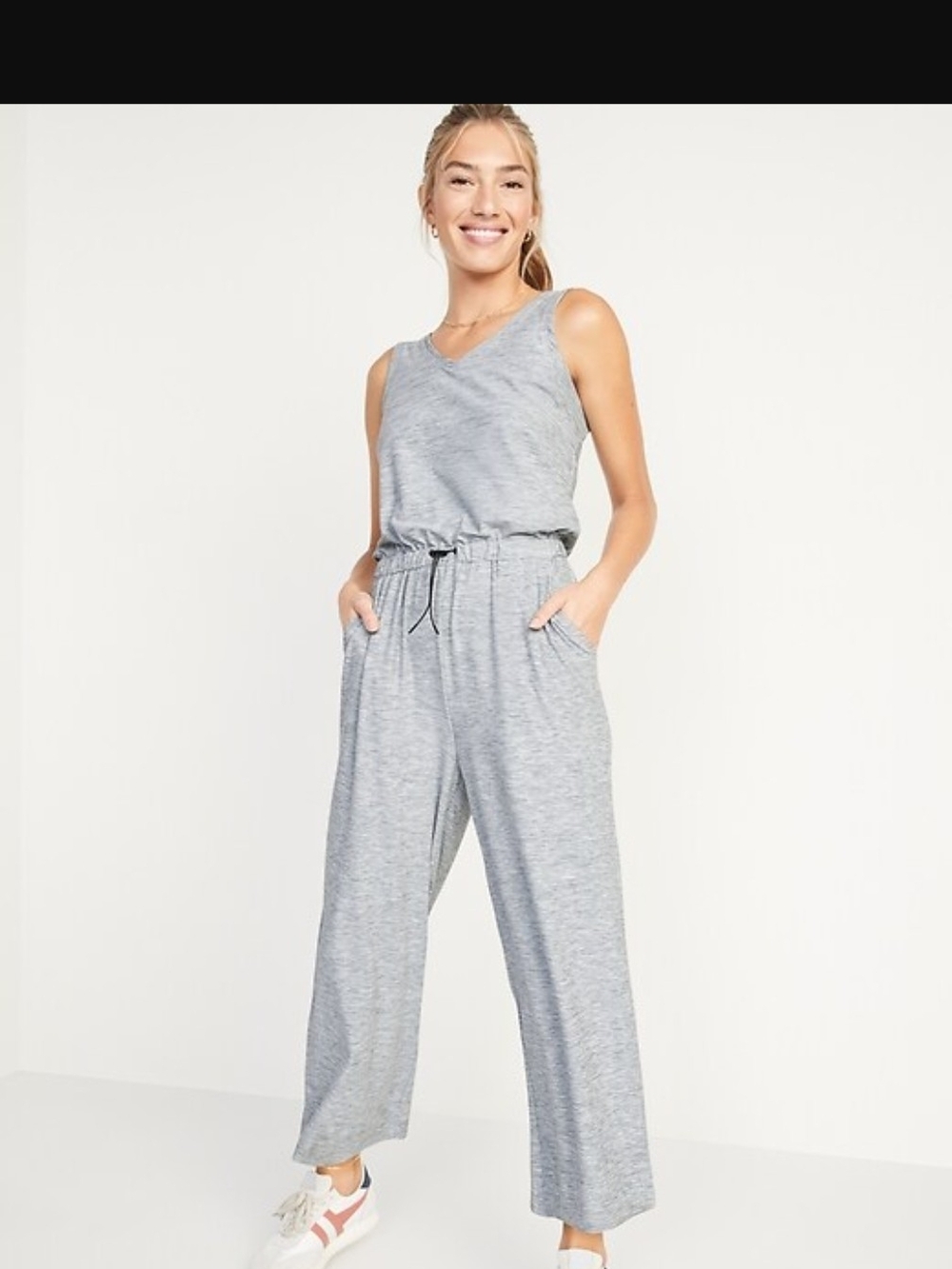 Women's Old Navy Grey Wide-Leg Jumpsuit